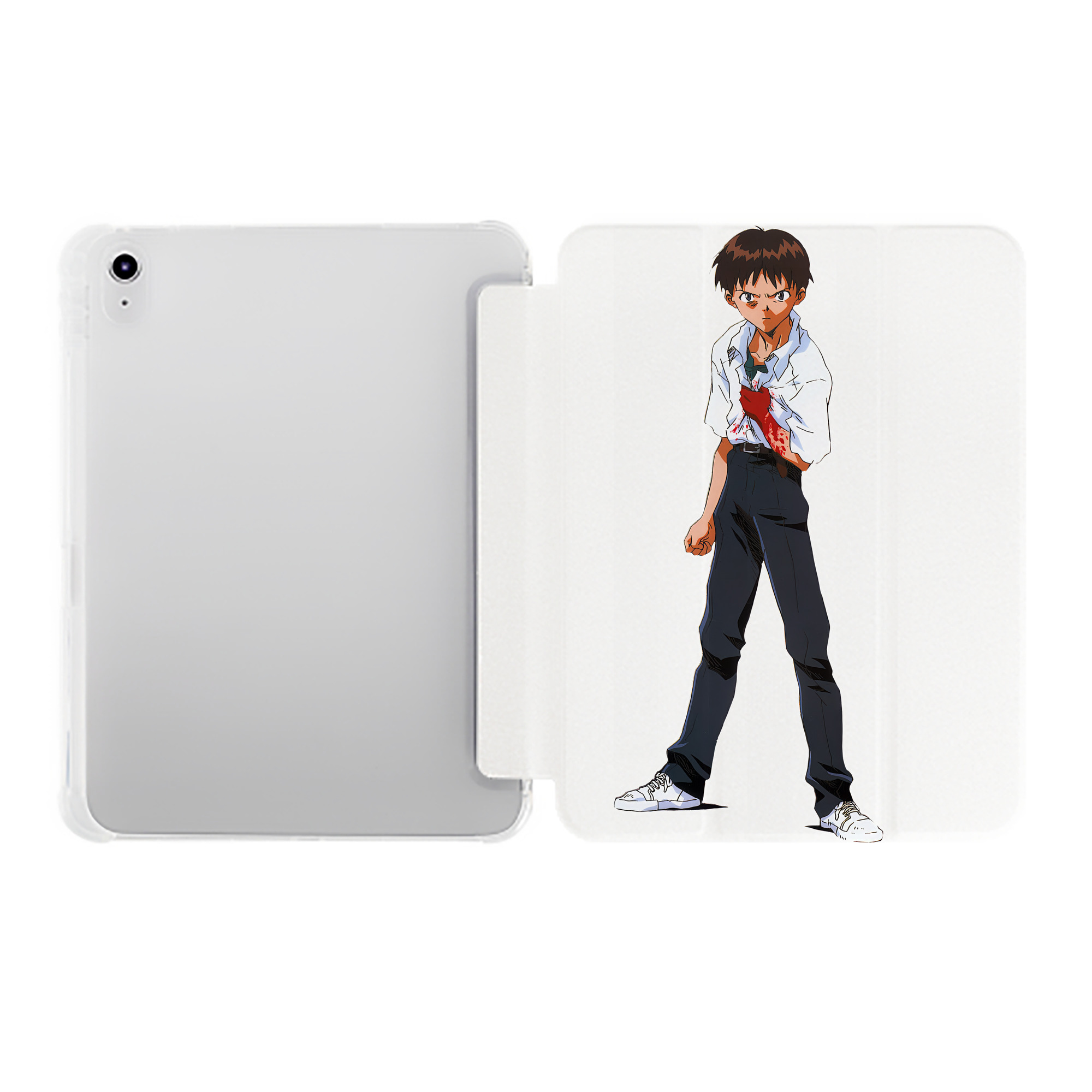 （画像用） EVA 新世紀エヴァンゲリオン IPad ケース ペン収納付き 三つ折りスタンド PUレザー×シリコン 対応機種9.5/10.5/10.9インチ